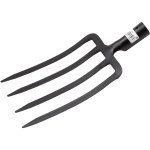 Forged fork with 4 prongs for turning soil, digging up crops, and aerating and loosening compact land