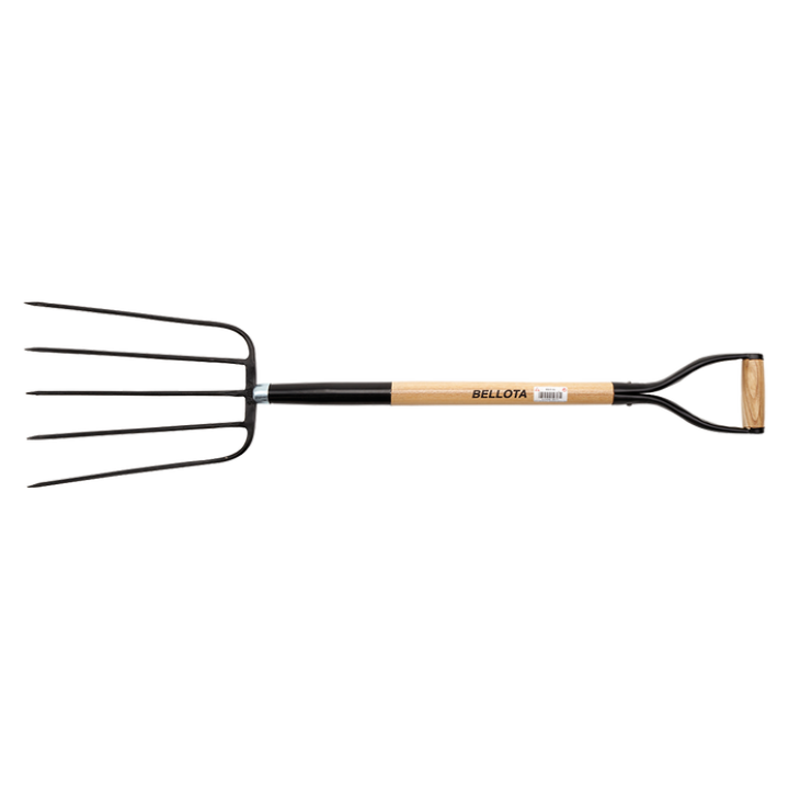 Forged fork with 5 prongs for collecting hay and manure