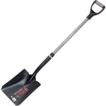 Stamped square shovel for transferring soil and manure