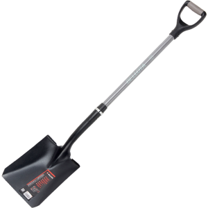 Stamped square shovel for transferring soil and manure