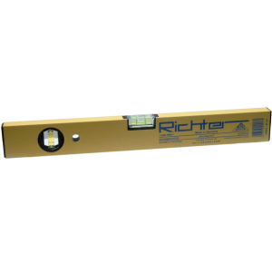 Spirit Level of anodised light metal with yellow powder coating